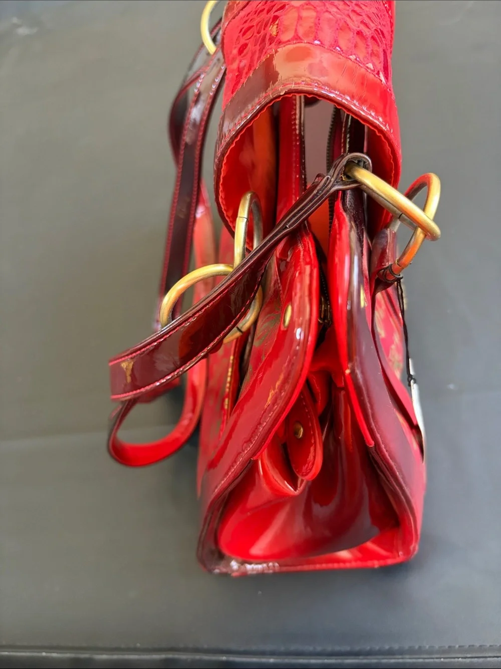 Chrome Bones Adrian Beyaz Fleur De CA Red Luxury Pet Carrier Dog Cat Travel NWT - Picture 7 of 15